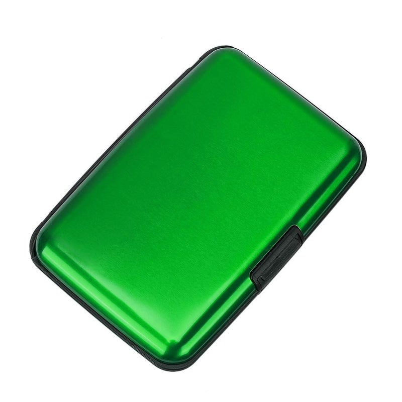 ELFISH RFID Blocking Credit Card Protector Aluminum ID Case Hard Shell Business Card Holders Metal Wallet for Men or Women (green) - Image 4